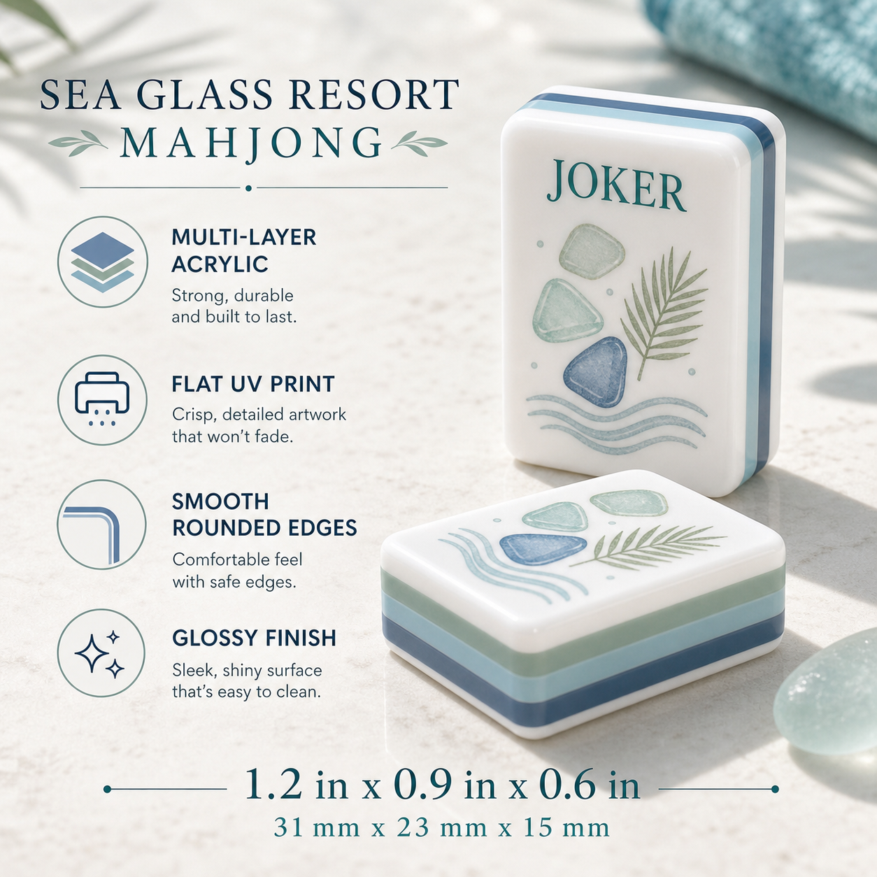 Coastal Beach Mahjong Tile Set