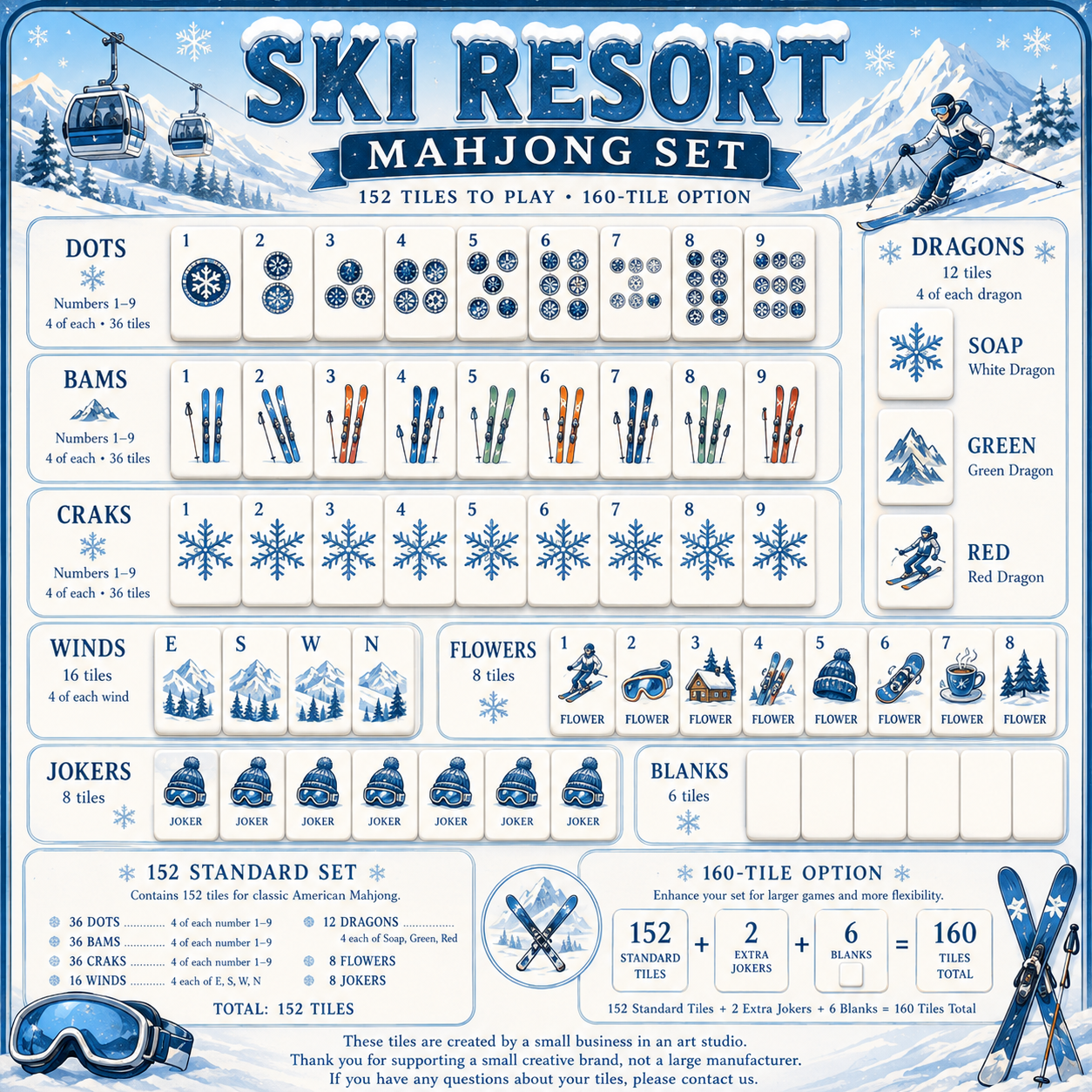 Apres Ski Mahjong Tile Set