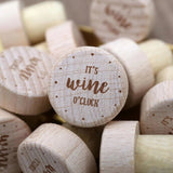 100 pcs/lot Custom Cork bottle stoppers It's wine O'CLOCK Wine stopper party favors,Personalized mariage modern bottle stoppers