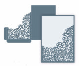 Dark blue Pocket Envelope Wedding Invitation,laser cut custom invitations, personalized greeting card