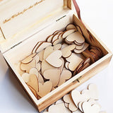 Personalized Wedding guest book Alternative, Heart Guest Book, Custom Wooden Keepsake box, Recipe Box with 100 hearts