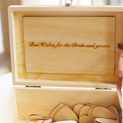 Personalized Wedding guest book Alternative, Heart Guest Book, Custom Wooden Keepsake box, Recipe Box with 100 hearts