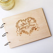 Custom anniversary Love Wedding Guest Book Heart Couple Rustic Wedding Guest Book