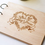 Custom anniversary Love Wedding Guest Book Heart Couple Rustic Wedding Guest Book