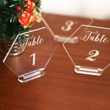 Hexagon mirror gold Table number Wedding Standing Numbers Acrylic table number wedding table number