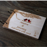 Custom Wedding Guestbook, Rustic Guestbook, love birds Guest Book, tree wedding sign in book