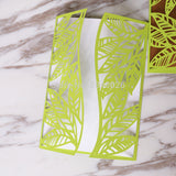 Customized tropical Leaves Leaf Laser Cut Wedding Invitation,palm tree style invitations, personalized printed folded cards