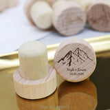 100 pcs/lot Personalized Engraved Wine Stopper Cork,Mountain design Wine Stopper,Baby Shower Party Customize special Wedding gift for guest party favor