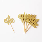 Eat me cupcake toppers, Alice in wonderland Toppers,glitter gold party decor, food picks, wedding decor