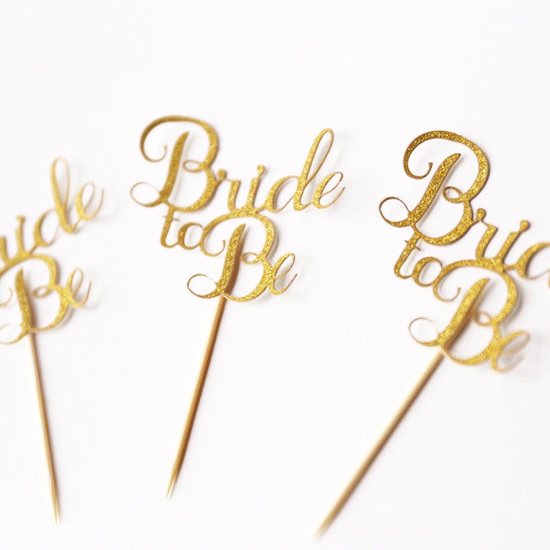 Glitter Bride to Be cupcake Topper, From Miss to Mrs Topper, Bridal Shower, Engagement Party Topper, Wedding cupcake topper