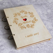 Wreath Wedding Guestbook Rustic Custom Guest Book wedding shower gift scrapbook