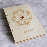 Wreath Wedding Guestbook Rustic Custom Guest Book wedding shower gift scrapbook