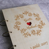 Wreath Wedding Guestbook Rustic Custom Guest Book wedding shower gift scrapbook