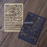 frangipani & palm  laser cutting wedding invitation cards
