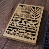 frangipani & palm  laser cutting wedding invitation cards