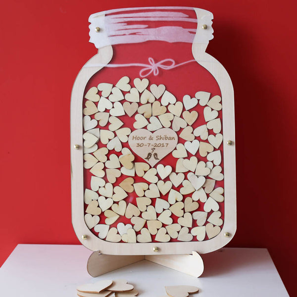Mason Jar guest book, Wedding guest book alternative, Drop Box Mason Jar, Unique wedding Wedding Sign Frame, wooden Drop Box