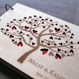Owl Wedding Guest Book , Rustic Guest Book,heart tree Wedding Guestbook, Wooden wedding gift