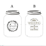 Personalized Customs Mason Jar wooden Frame Wedding Guest Book baby shower Wood dropbox alternative wood Heart Guest book top