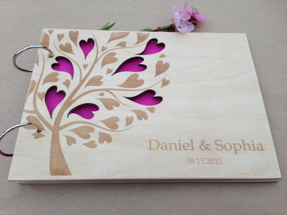 Personalized wedding GuestBook, Wood Rustic Wedding Guest Book Love Heart Tree,custom wooden bridal shower gift