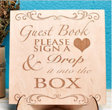 Custom Double Heart Drop Box, Wedding Guest Book Alternative