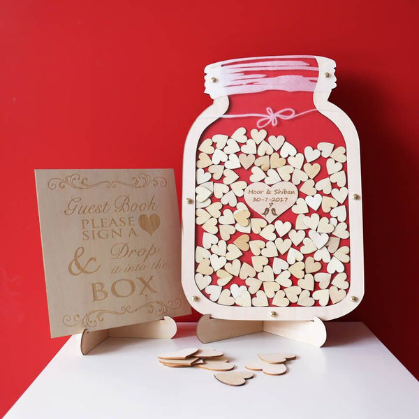 Mason Jar guest book, Wedding guest book alternative, Drop Box Mason Jar, Unique wedding Wedding Sign Frame, wooden Drop Box