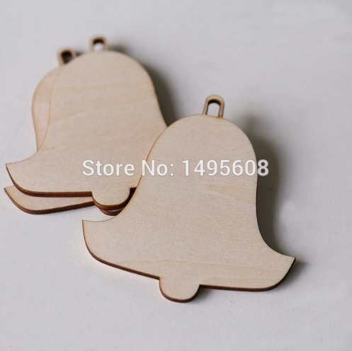 Wooden Bell Shape, Wedding Cristmas Decoration Art Projects Gift Tag CraftDecoupage Ornament