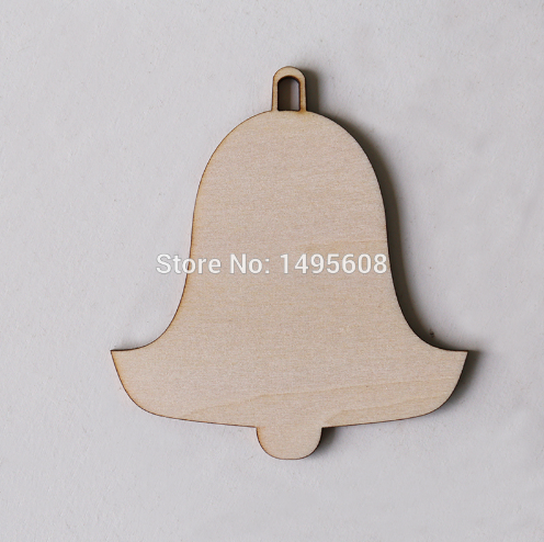 Wooden Bell Shape, Wedding Cristmas Decoration Art Projects Gift Tag CraftDecoupage Ornament