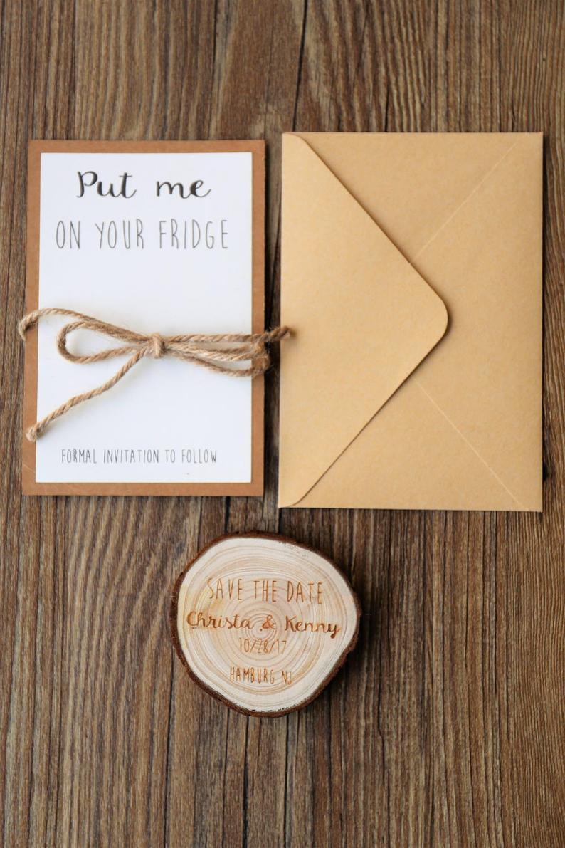 Personalize Flora Wooden Save the date Magnets, Rustic Wedding Magnet favors,Custom Wedding Wooden Slice Magnet-