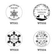 Personalize Snowflakes Wooden Save the date Magnets, Rustic Wedding Magnet Winter favors,Custom Wedding Wooden Slice Christmas Magnets