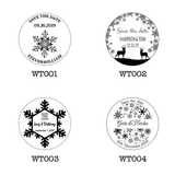 Personalize Snowflakes Wooden Save the date Magnets, Rustic Wedding Magnet Winter favors,Custom Wedding Wooden Slice Christmas Magnets