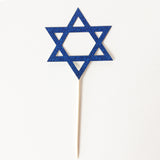 Star of David Cupcakes Toppers. Hanukkah Decorations. Party Picks. Mazel Tov. Jewish Holiday Decor