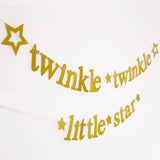 Twinkle Twinkle Little Star Banner,glitter gold star Garland, baby shower party decor, twinkle First Birthday, gender reveal