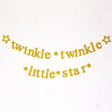 Twinkle Twinkle Little Star Banner,glitter gold star Garland, baby shower party decor, twinkle First Birthday, gender reveal
