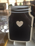Wedding Guest Book Mason Jar Drop Box custom Alternative Wooden Hearts drop box
