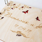 Wedding Guest Book Wood, Butterfly Guestbook Wedding, Rustic Wedding Guestbook, Engraved Bridal Shower Book, Custom Wedding Memo