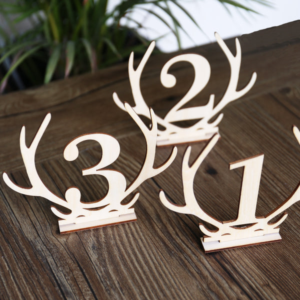 Wooden Antler table numbers,Boho wedding Standing Numbers, Reception Centerpieces Sticks, rustic wedding centerpiece,
