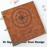 Custom Travel log Engraved Photo Album/Adventure Photo album/ Kraft Scrapbook Album // guest book