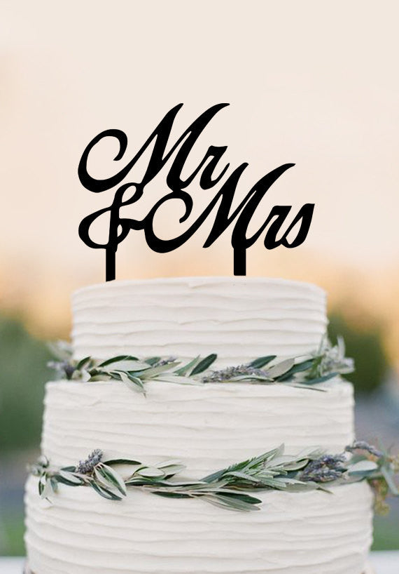 Wedding Cake Topper Personalized Mr Mrs cake topper