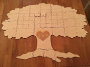 Wood Puzzle Pieces Wedding Guest Book Rustic and Fun Ideas TREE Puzzle Anniversary Rusic Guest Book
