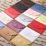 Set 25 Handmade wedding envelopes.Six colors. Heart bottom.Heavyweight paper