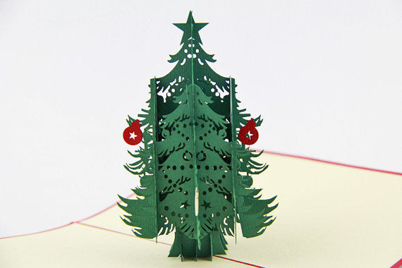 Christmas tree with gift pop up card 3D card handmade card greeting Christmas card