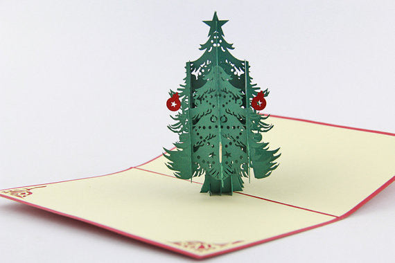 Christmas tree with gift pop up card 3D card handmade card greeting Christmas card