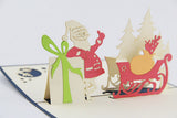 Santa and gifts Christmas card / pop up card / 3D card handmade card greeting Christmas card