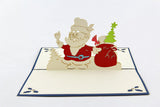 Santa ring bell Christmas card / pop up card / 3D card handmade card greeting Christmas card