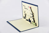 Deer and Christmas tree card / pop up card / 3D card handmade card greeting Christmas card