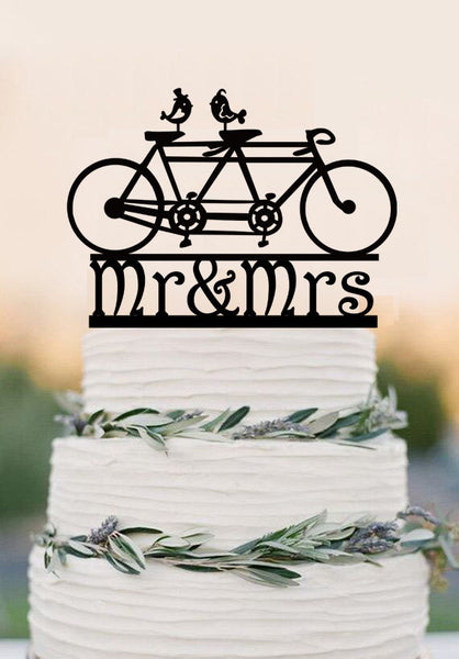 Mr Mrs Wedding Cake Topper Bicycle Wedding Cake Topper Bike Cake Topper Mountain Bike Cake Topper Cyclist Cake Topper