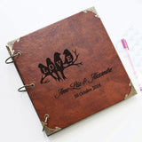 Personalized Love birds Engraved Leather Photo Album/ Personalized Scrapbook Album /Wedding Guestbook/ guest book/Wedding gift book