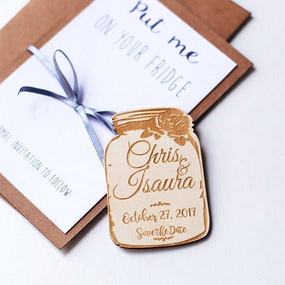 Custom Mason Jar save the dates