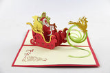 Santa with Christmas Cart Christmas card / pop up card / 3D card handmade card greeting Christmas card