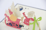 Santa and gifts Christmas card / pop up card / 3D card handmade card greeting Christmas card
